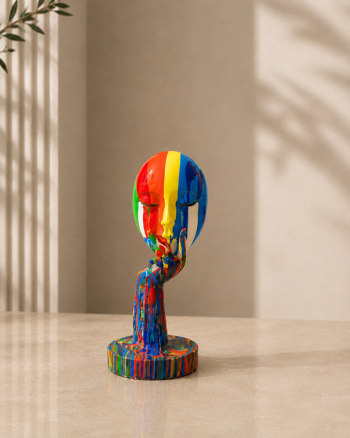 Color Splash Face Sculpture