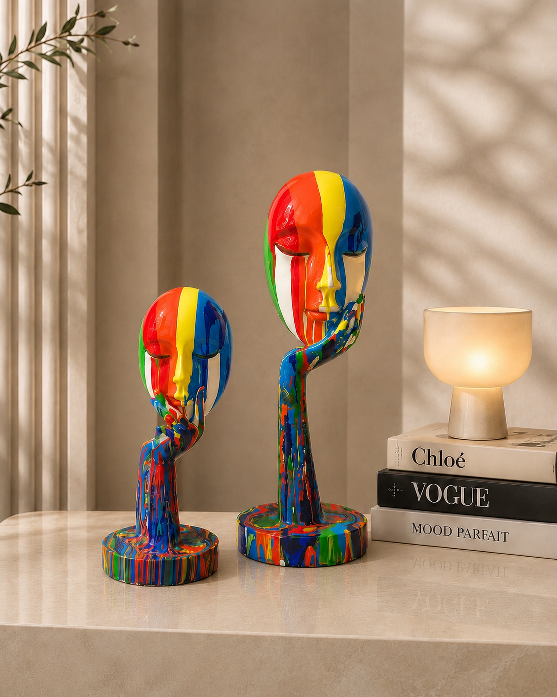 Color Splash Face Sculpture
