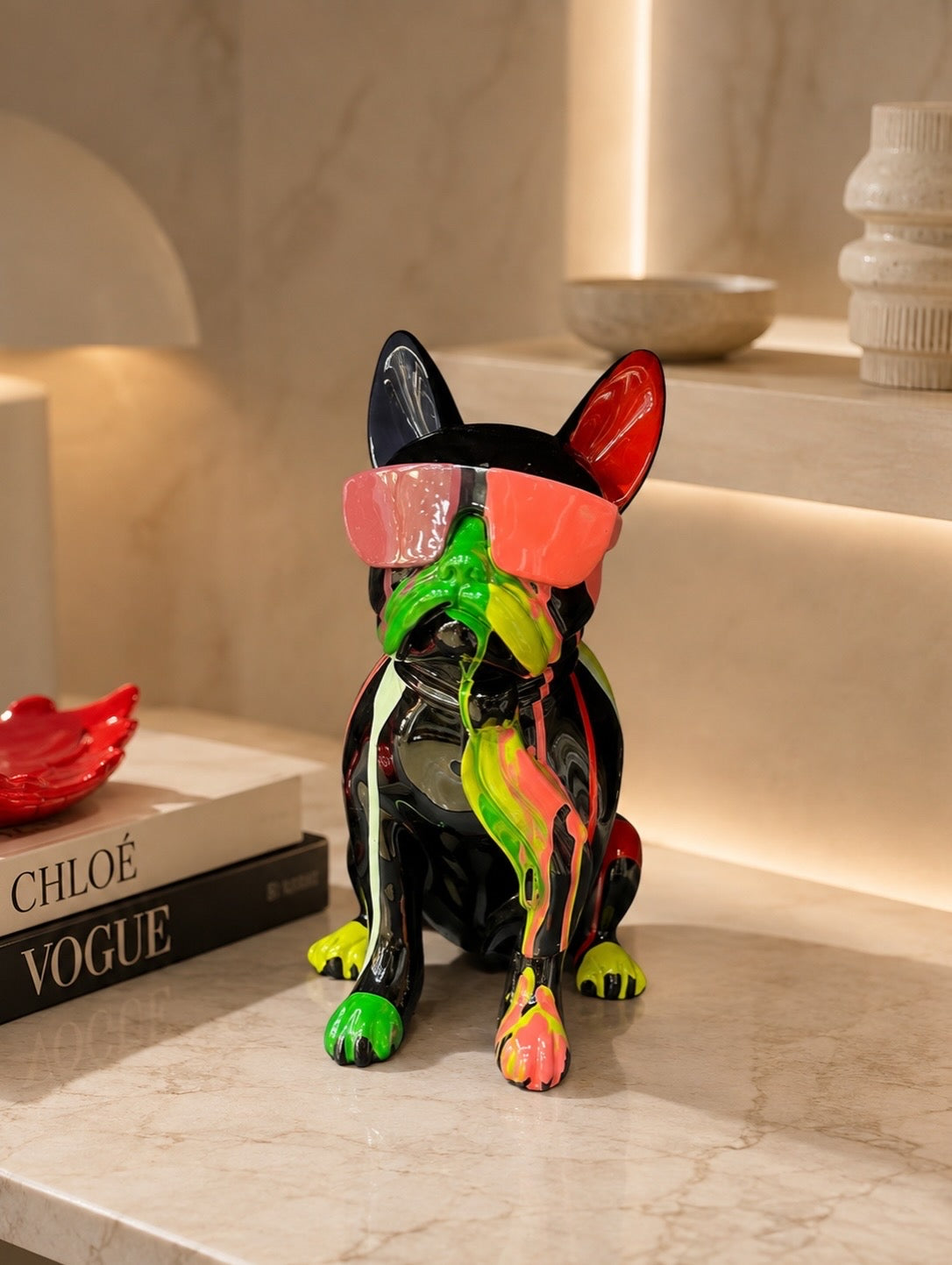 Color Splash Large Bulldog Sculpture