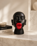 Red Lips Face Sculpture