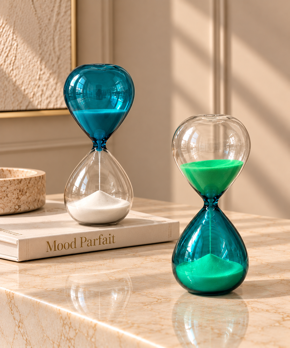 Glass Hourglass Decor