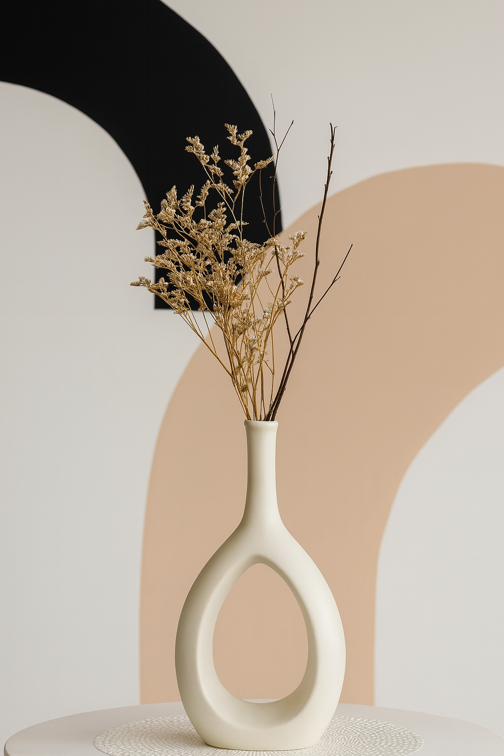 Sculptural white modern vase