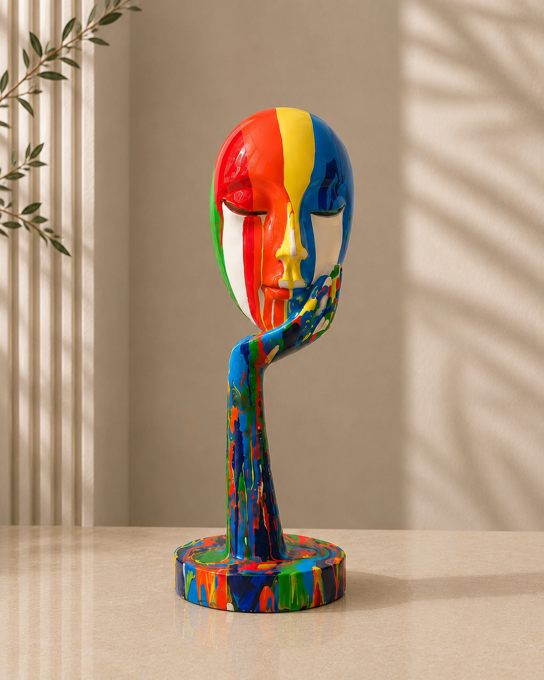 Color Splash Face Sculpture