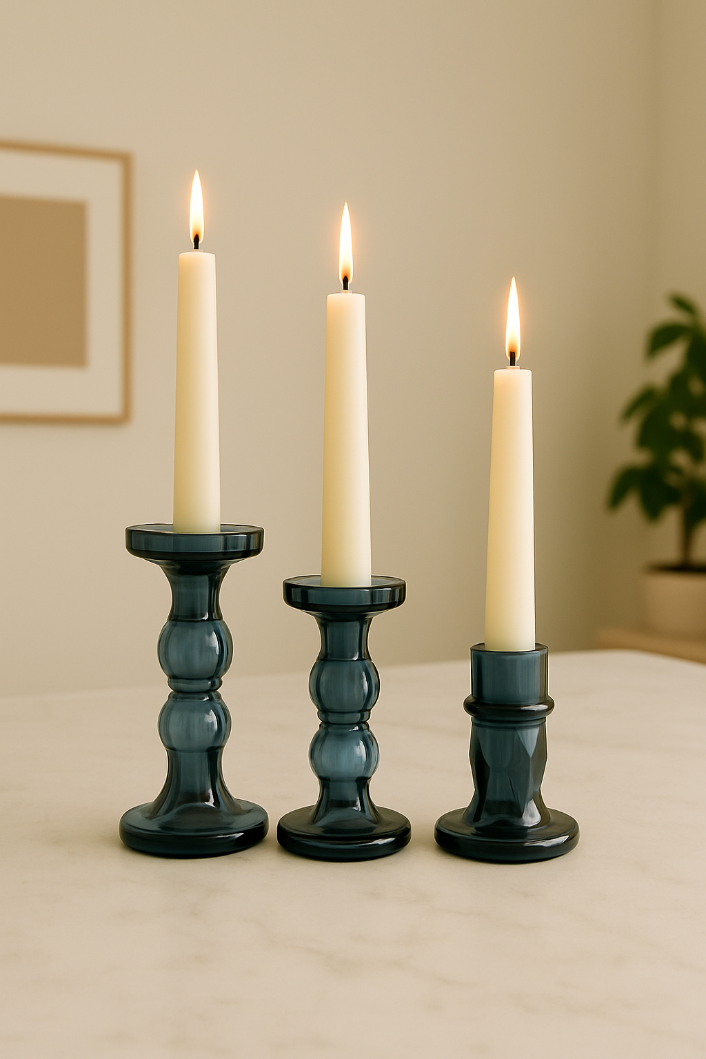Modern glass candle holder