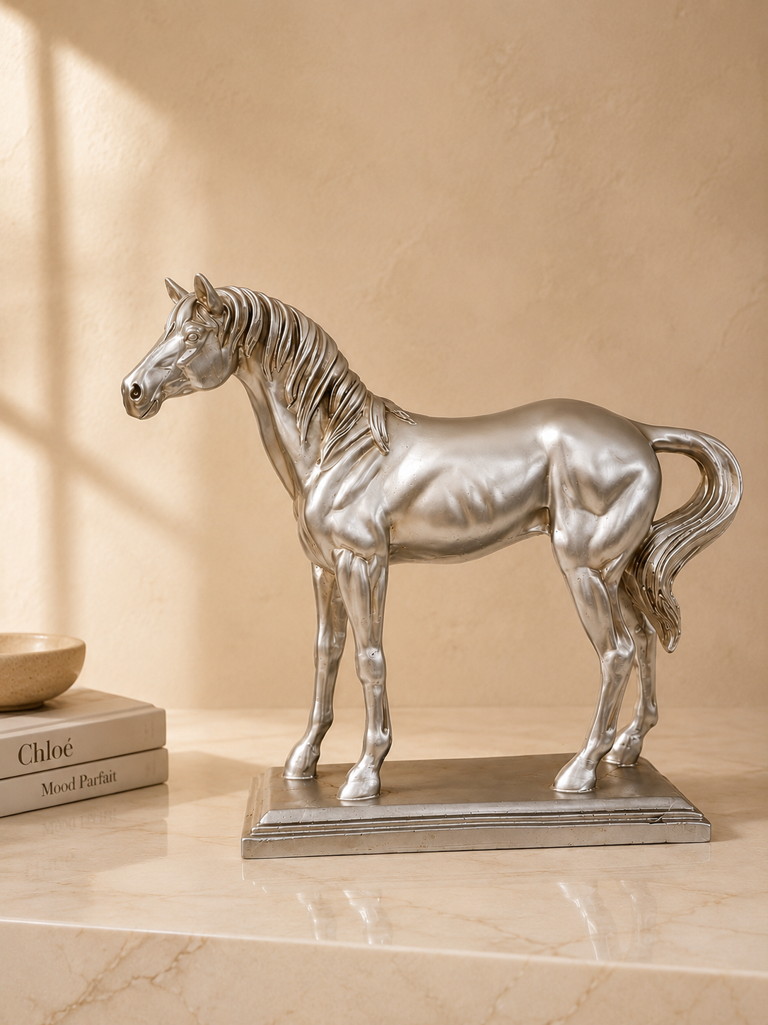 Vintage Silver Horse Sculpture