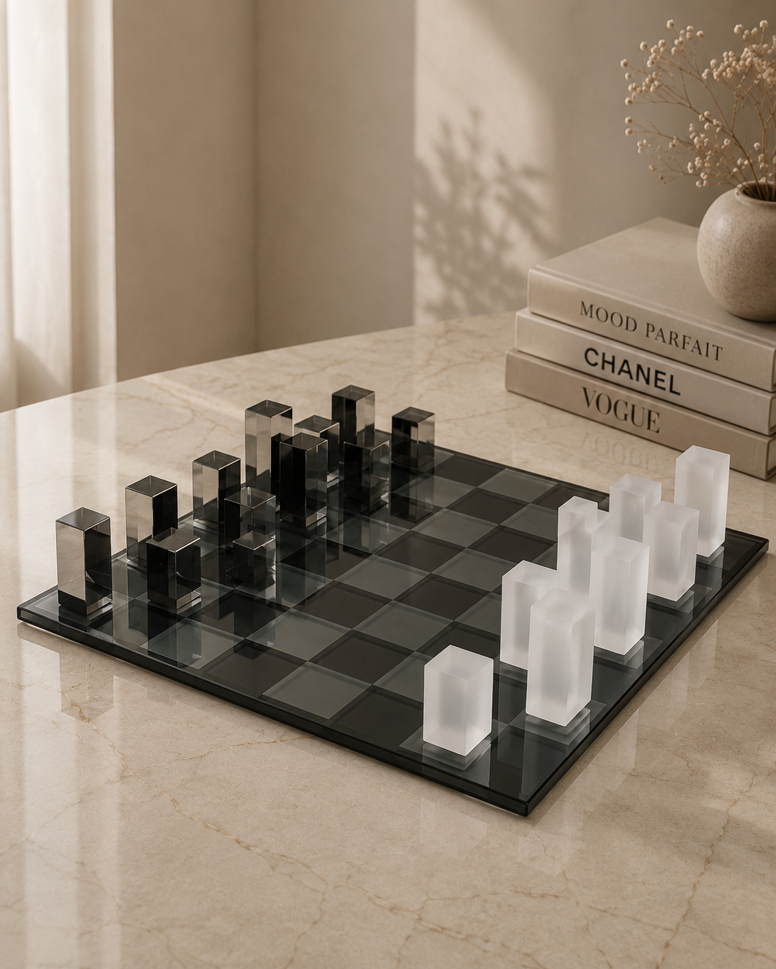 Modern Glass Chess Set