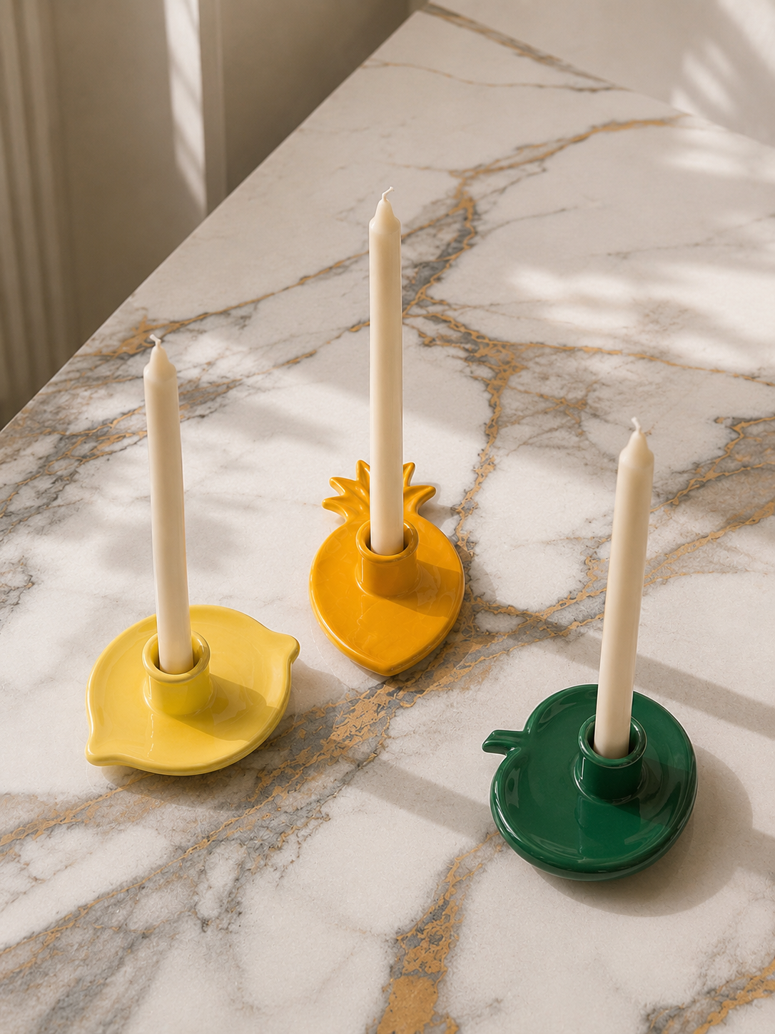 Fruit-Shaped Ceramic Candle Holder