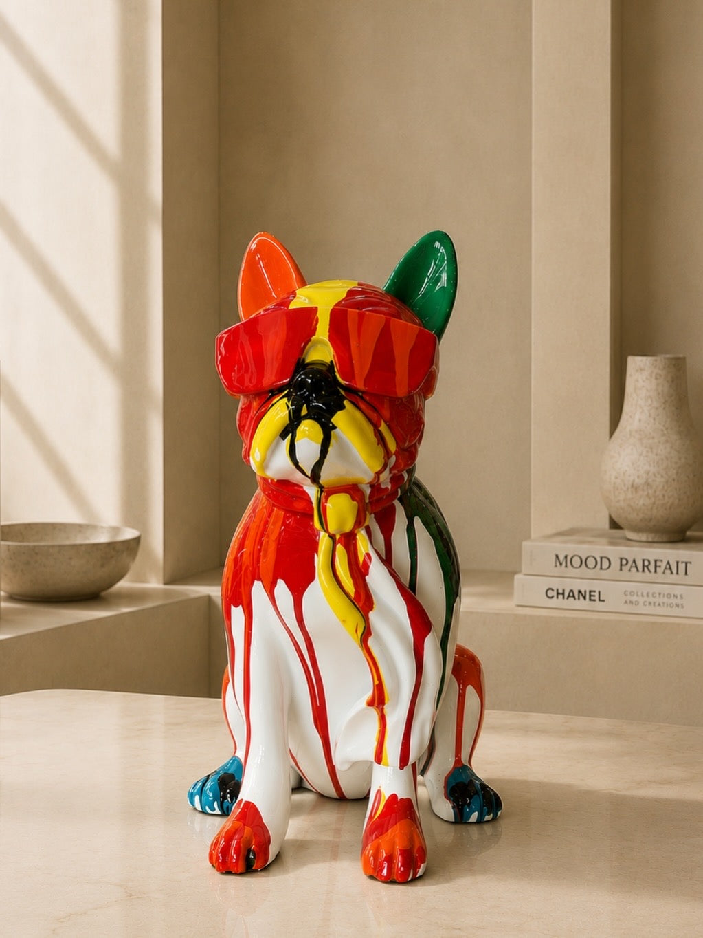 Color Splash Large Bulldog Sculpture