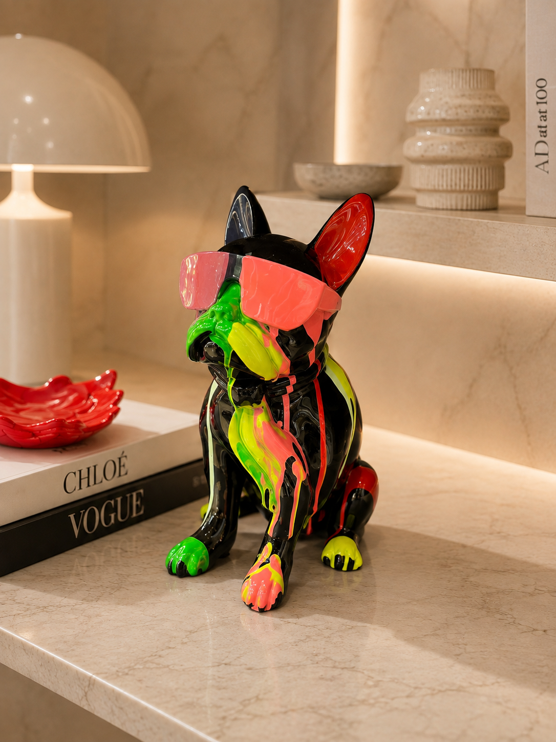 Color Splash Large Bulldog Sculpture