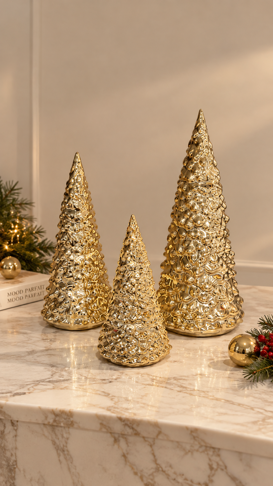 Golden Christmas Trees