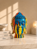 Colorful Buddha Head Sculpture