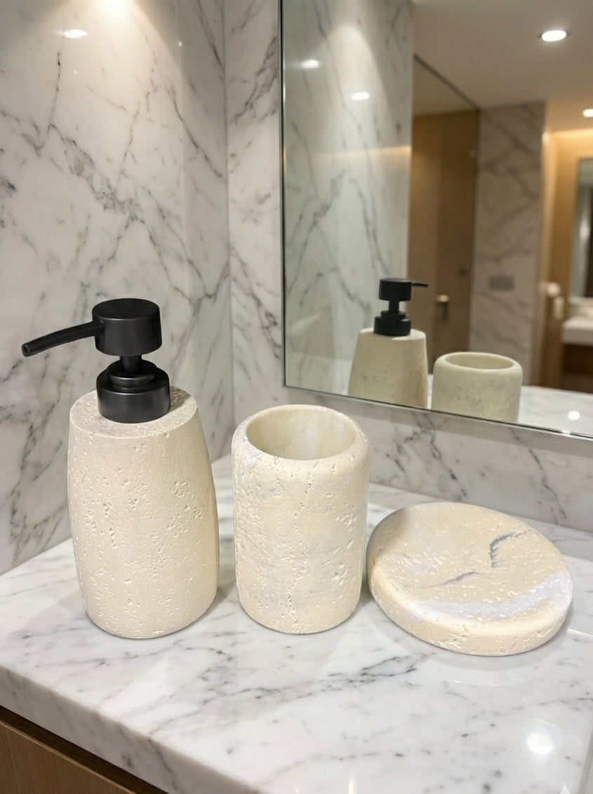 Bathroom Accessories Set – Stone Finish