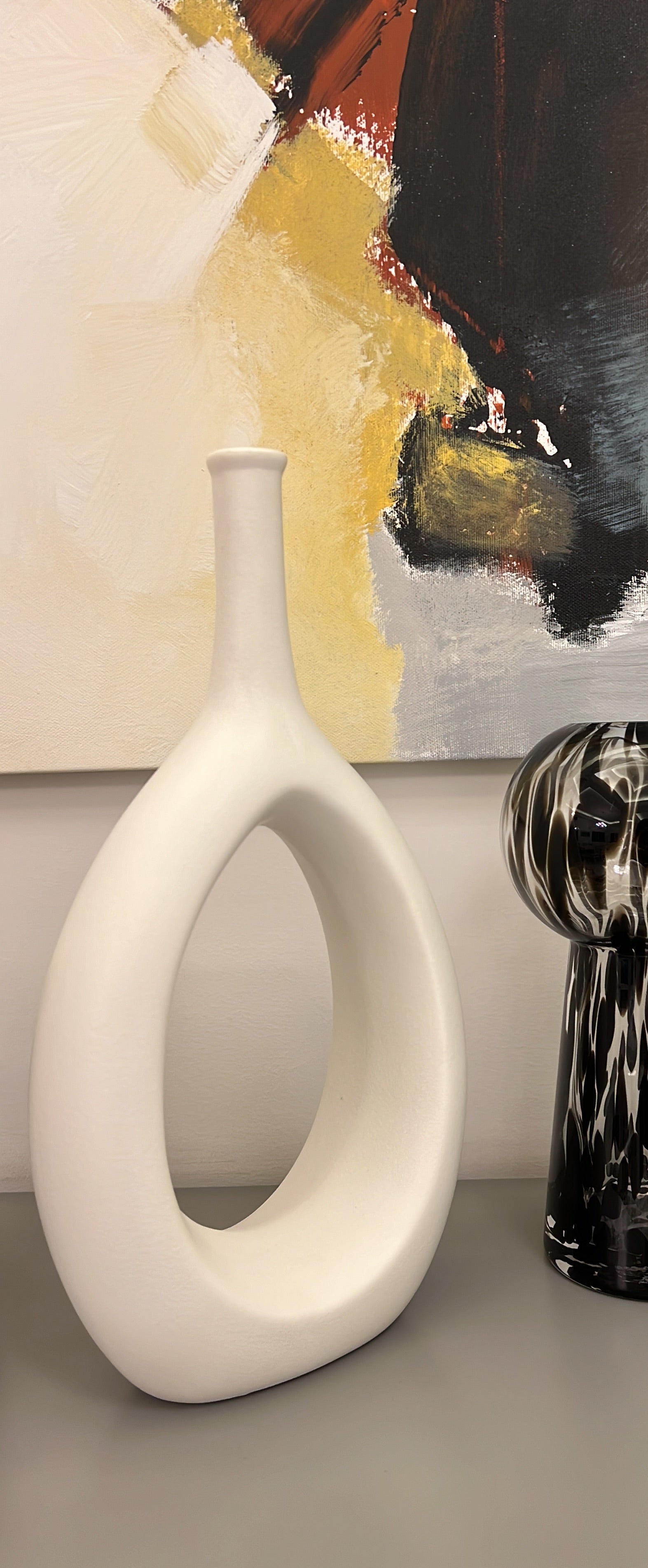 Sculptural white modern vase