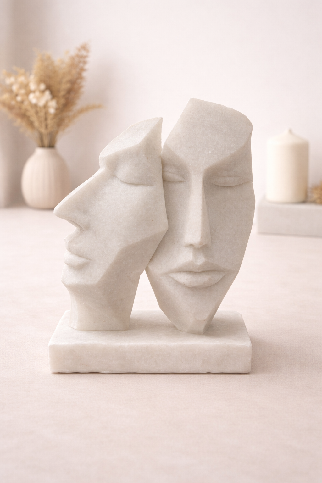Abstract Face Sculpture – Dual Faces