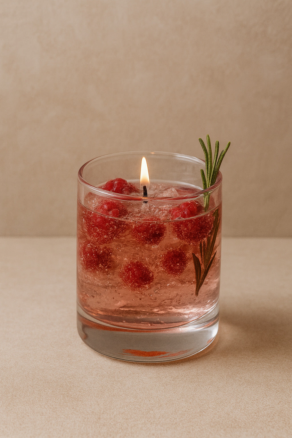 Scented Strawberry Ice Candle – Gel Wax Edition
