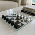 Modern glass chess board