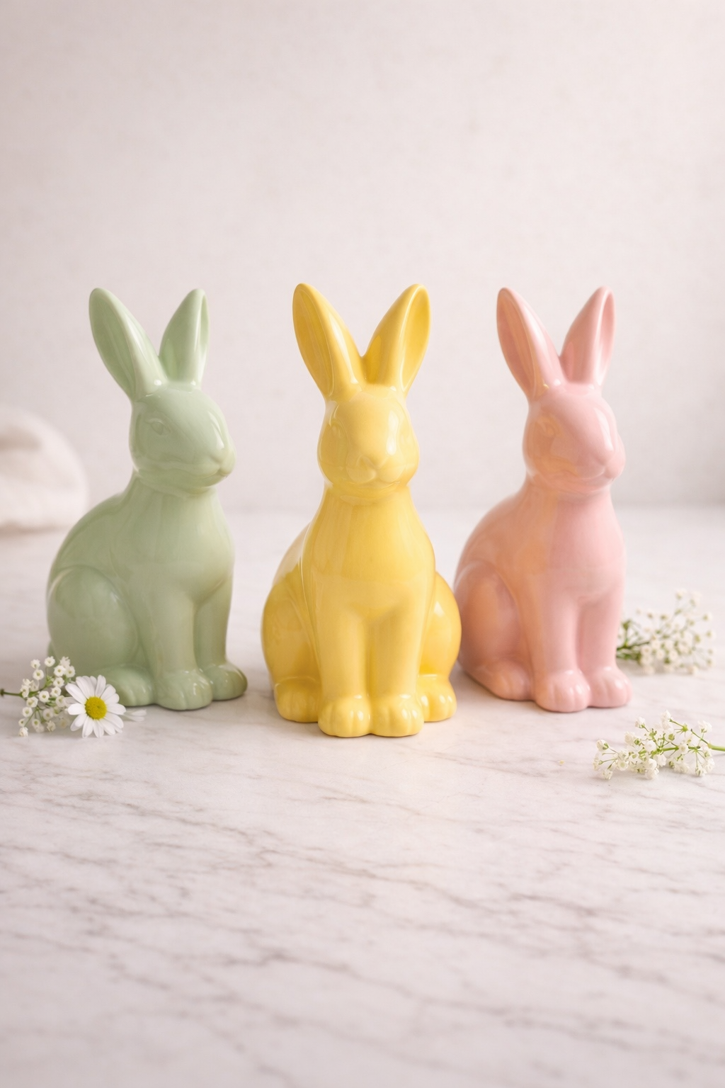 Ceramic Bunny Decor Pastel Collection