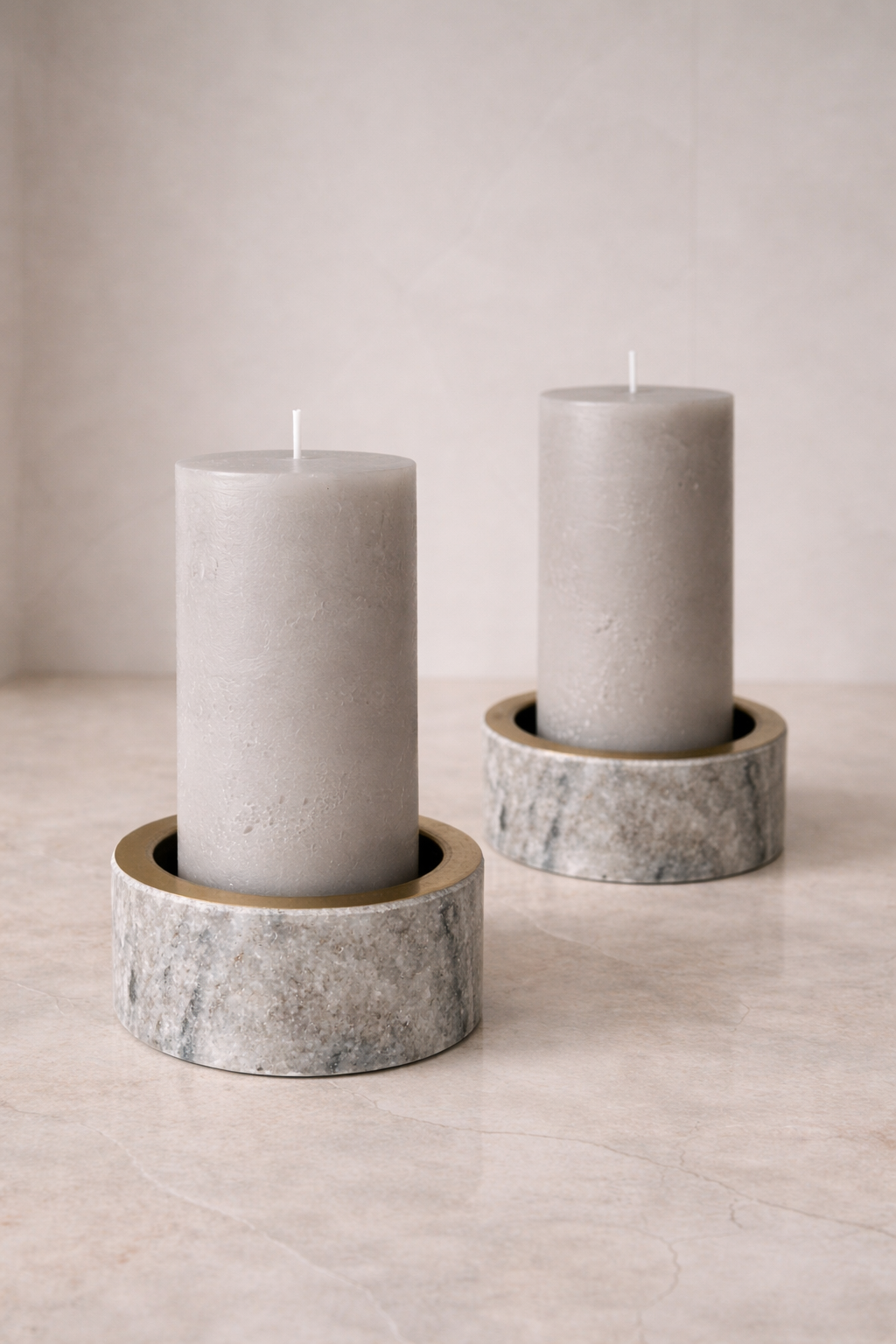 Modern Marble Candle Holder with Candle